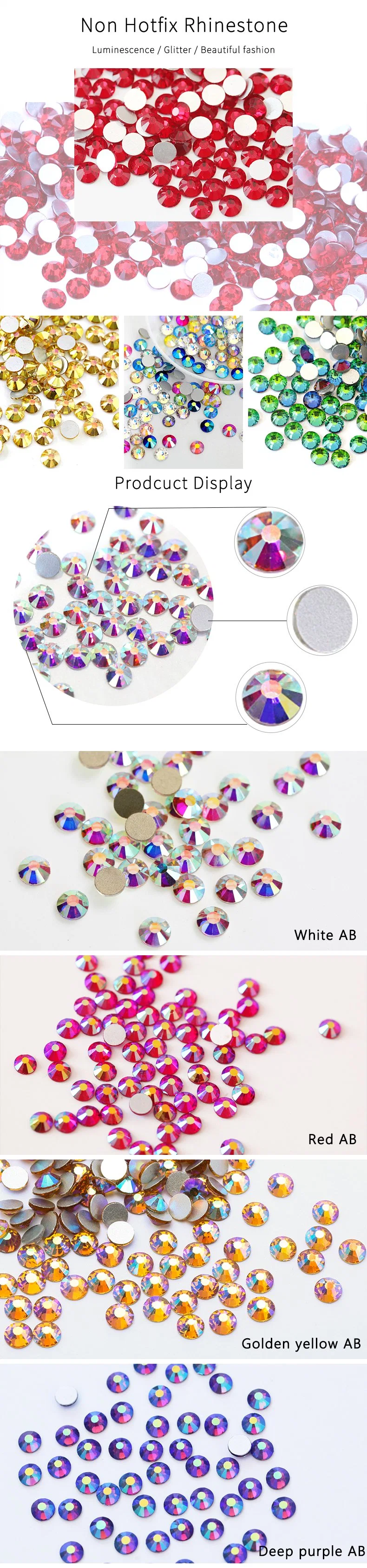 Kingswick Rhinestone Nail Art Decoration Ss12 Ss20 Ab Color Crystal Flatback Non Hotfix 3D Glitter Rhinestone