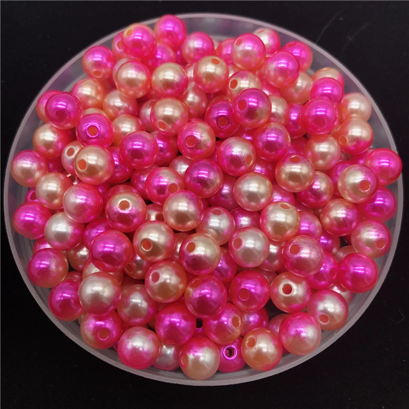 Factory Price 6mm Multicolor Imitation Pearls Round Pearl Spacer Rainbow Color DIY Loose Beads for Bridal Dress