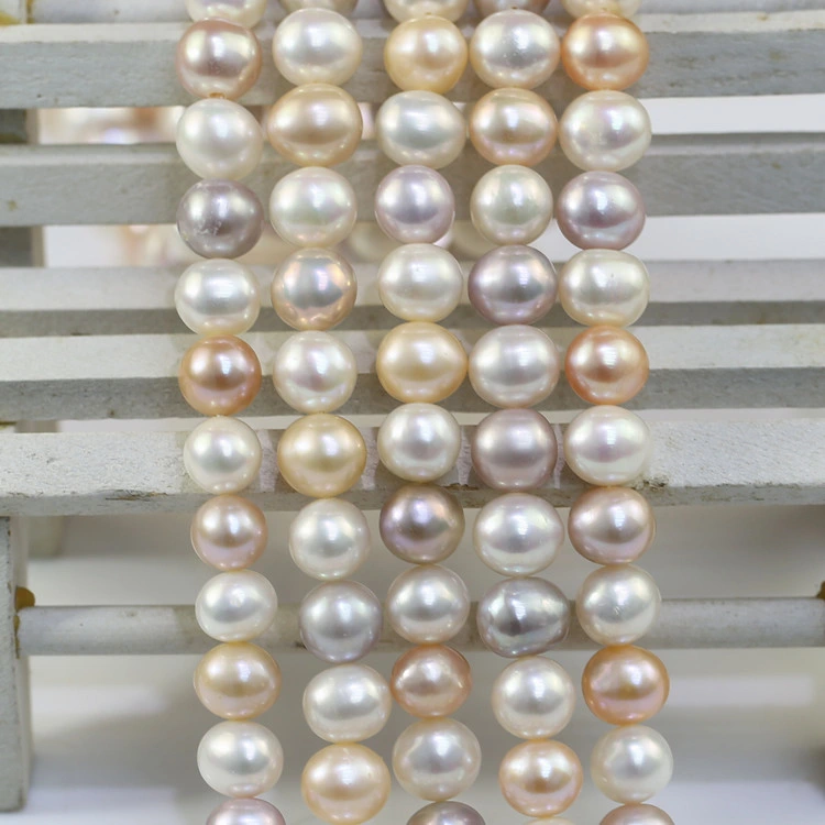 8mm off Round Multicolor AA Grade Cultured Freshwater River Pearl Strand