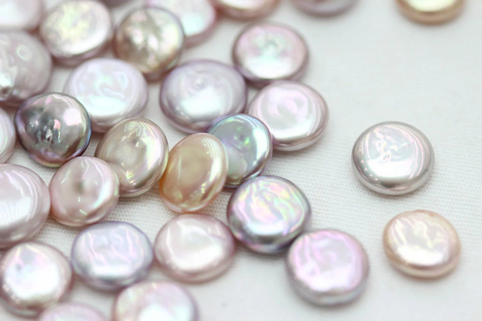 13-14mm AAA Quality Multicolor Natural Cultured Freshwater Coin Baroque Loose Pearls (XL110047)