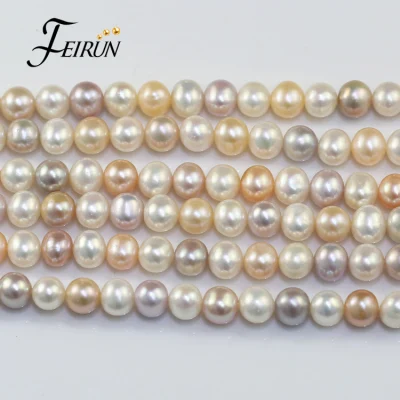8mm off Round Multicolor AA Grade Cultured Freshwater River Pearl Strand