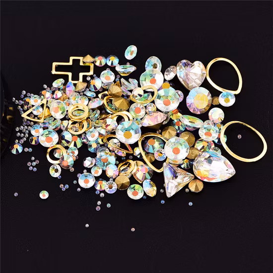 Fashion Girls Favorite Crystal Products Acrylic Rhinestone Nails Kit Beauty Decoration Art Nail Designs